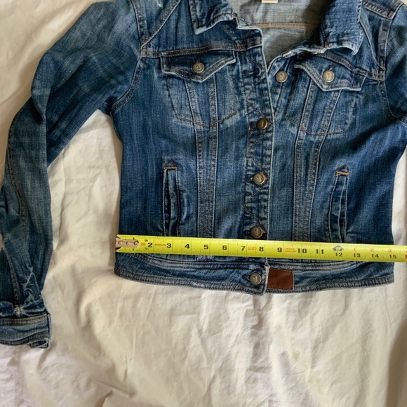 Pilcro and the Letterpress Avie Denim Leather Tab Jacket size small - Picture 5 of 10